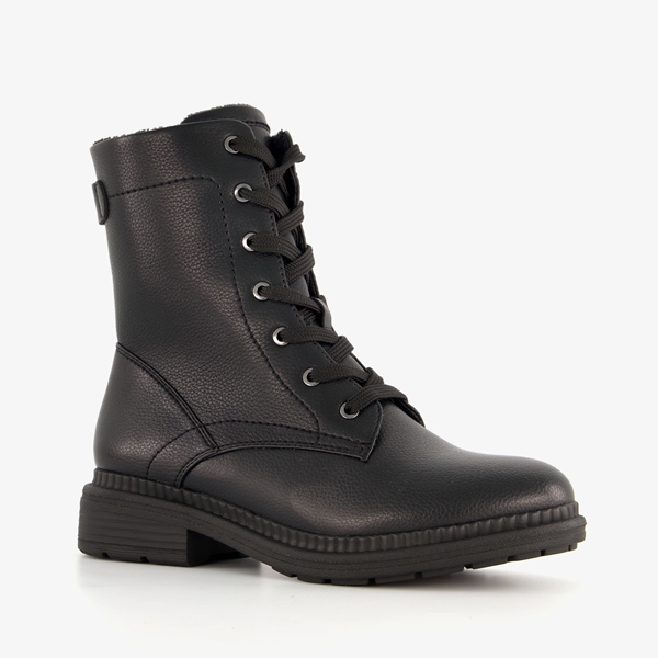 Softline dames veterboots zwart 1