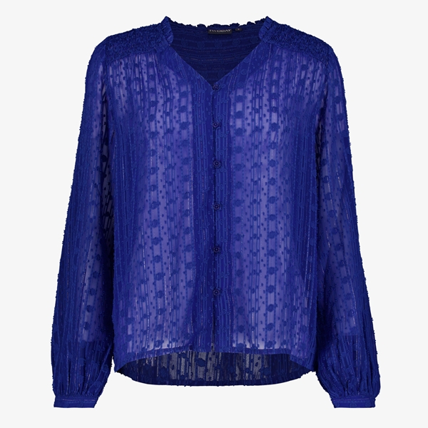 TwoDay semi-transparante dames blouse blauw 1