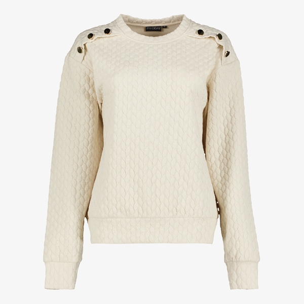 TwoDay dames sweater met knopen beige 1