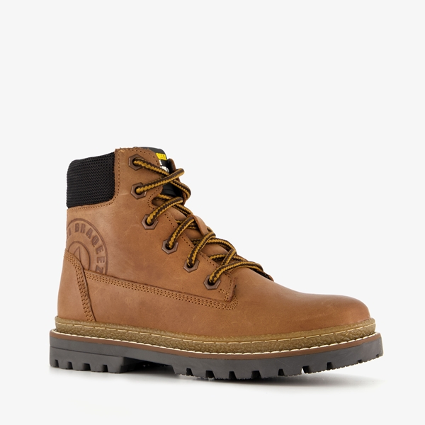 Braqeez leren jongens veterboots cognac 1