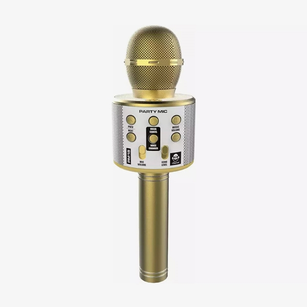 Idance bluetooth party microfoon goud 1