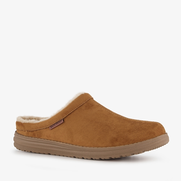 Skechers Relaxed Fit leren heren sloffen bruin 1