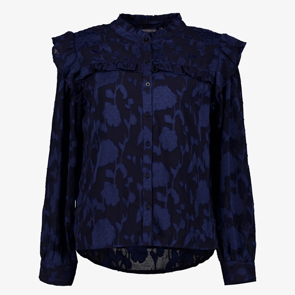 TwoDay dames blouse met bloemenprint blauw 1