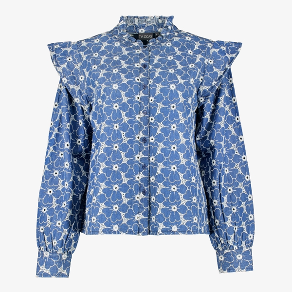 TwoDay dames blouse met bloemen blauw 1