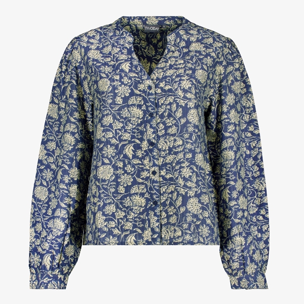 TwoDay dames blouse bloemenprint blauw beige 1