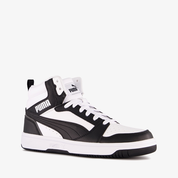 Puma rebound V6 Mid jongens sneakers zwart wit 1