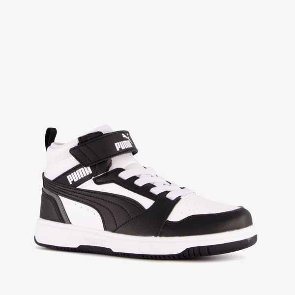 Puma Rebound V6 Mid jongens sneakers zwart wit 1