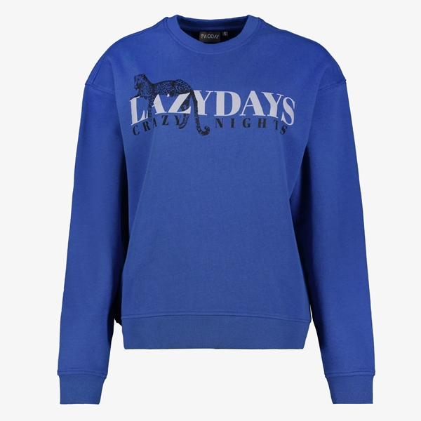 TwoDay dames sweater blauw met opdruk 1