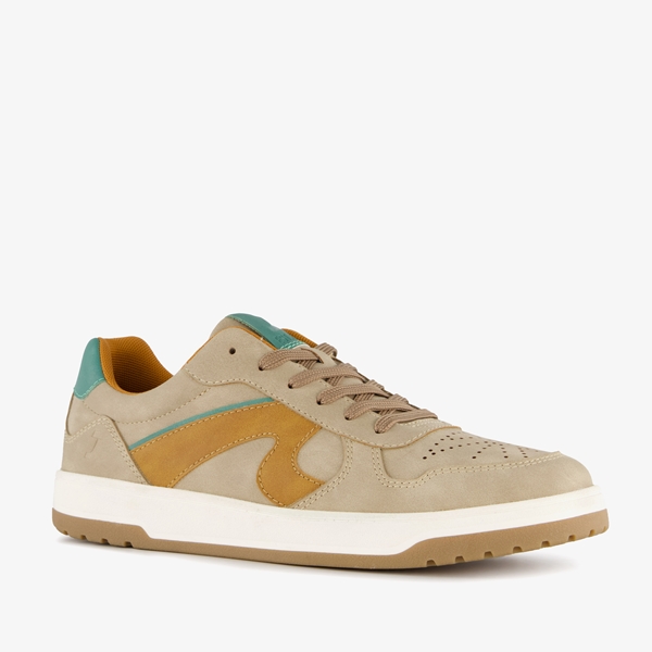 Heren sneakers beige groen 1