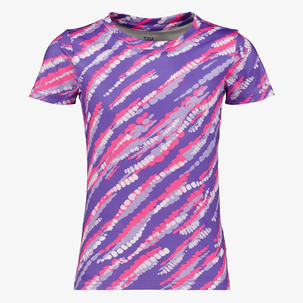 Osaga Dry meisjes sport T-shirt paars met print 1