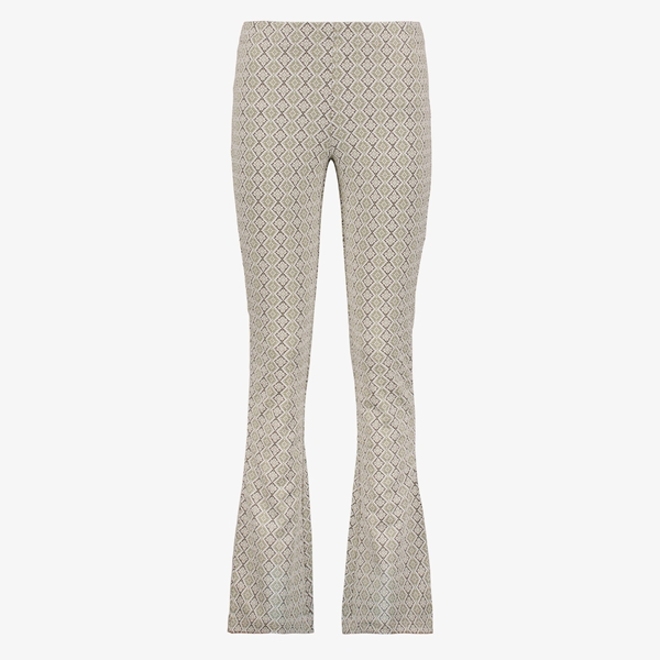 TwoDay dames flared broek met print beige groen 1