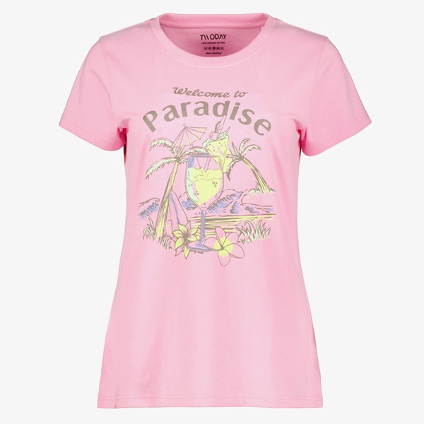 TwoDay dames T-shirt met cocktail roze 1