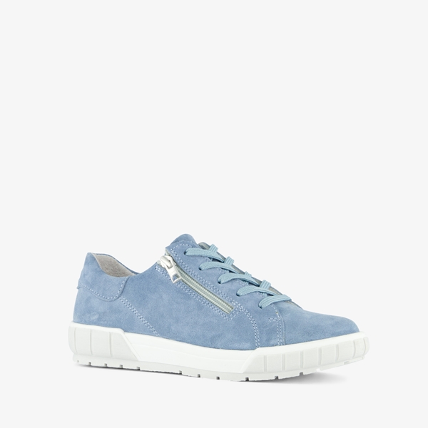 Hush Puppies suede dames sneakers lichtblauw 1