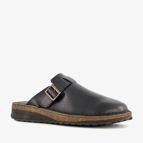 Hush Puppies leren heren pantoffels zwart 1