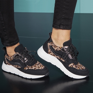 Blue Box dames dad sneakers met luipaardprint