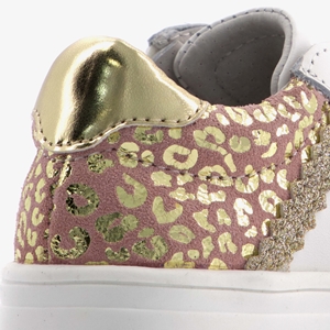 TwoDay leren meisjes sneakers met luipaardprint