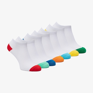 Scapino 7 paar kinder sneakersokken wit met kleur