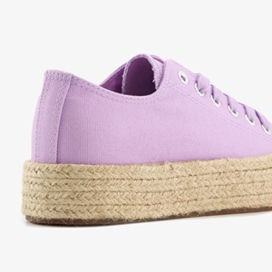 Blue Box lila dames sneakers met jute zool