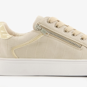 Blue Box beige dames sneakers met croco reliëf main product image