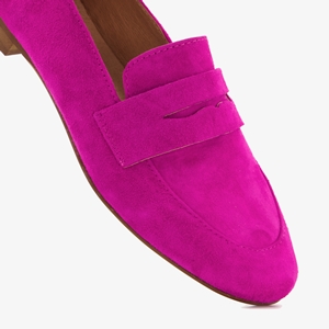 Hush Puppies suede dames instappers fuchsia