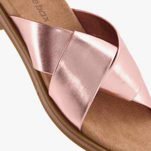 Blue Box dames slippers met metallic roze bandjes