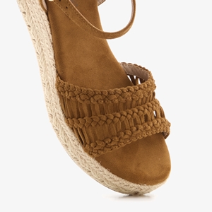 Blue Box dames espadrilles met sleehak beige