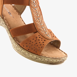 Blue Box dames sandalen met hak cognac