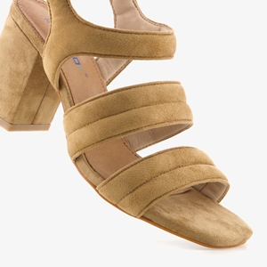 Blue Box dames sandalen met blokhak taupe main product image