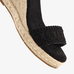 Blue Box dames espadrlles met sleehak zwart