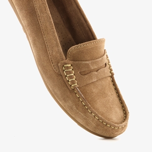 Hush Puppies leren dames mocassins taupe