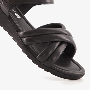 Harper leren dames sandalen zwart