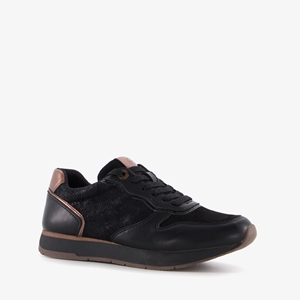 Tamaris dames sneakers zwart met metallic details