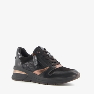 Tamaris dames sneakers bruin met print