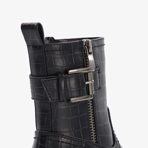 Blue Box meisjes biker boots met croco print