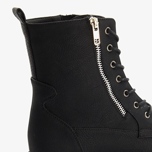 Blue Box dames veterboots zwart