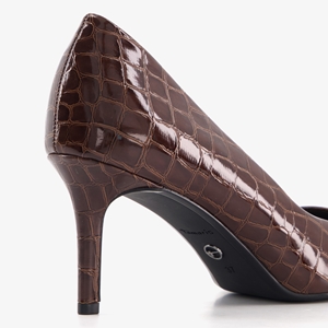 Tamaris croco lak pumps bruin