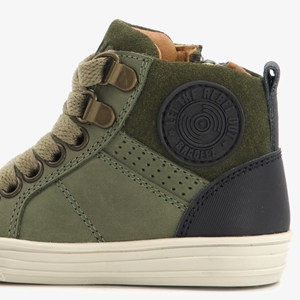 Braqeez hoge leren jongens sneakers groen