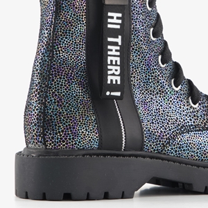 Braqeez leren meisjes boots met metallic details