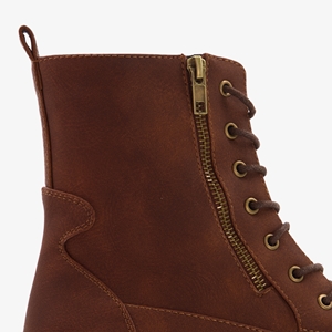 Blue Box dames veterboots cognac/bruin main product image