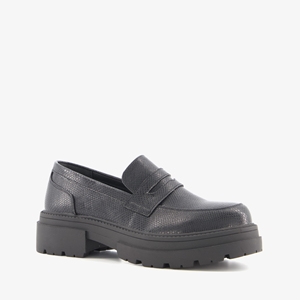Nova dames loafers chunky zwart slangenprint