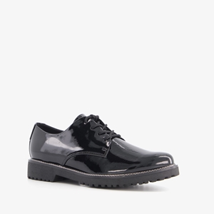 Nova lak dames veterschoenen zwart