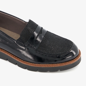 Natuform leren dames loafers zwart main product image