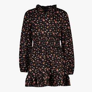 TwoDay meisjes jurk met bloemenprint zwart