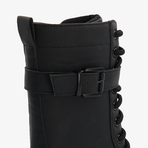 Blue Box meisjes veterboots zwart met gesp main product image