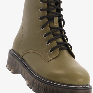 Blue Box dames veterboots taupe groen main product image