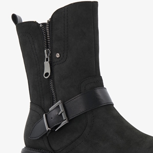 Supercracks gevoerde dames biker boots zwart