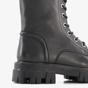 Groot leren meisjes veterboots met chunky zool main product image