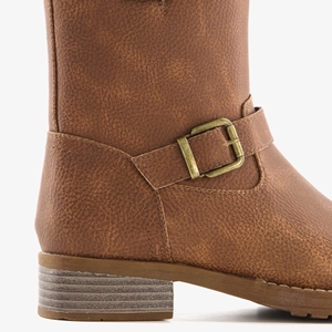 Blue Box dames biker boots cognac bruin main product image