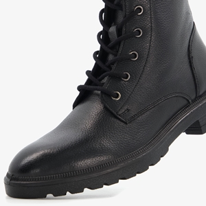 Hush Puppies leren dames veterboots zwart