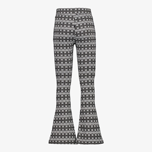 MyWay meisjes flared broek met print zwart/wit